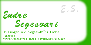 endre segesvari business card